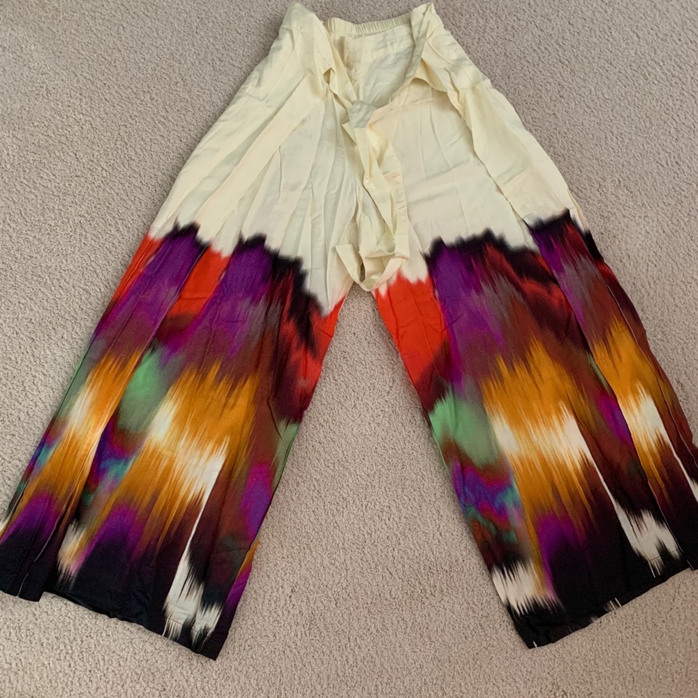 Wide legged wrap pants